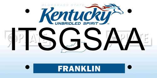 ITSGSAA Kentucky License Plate