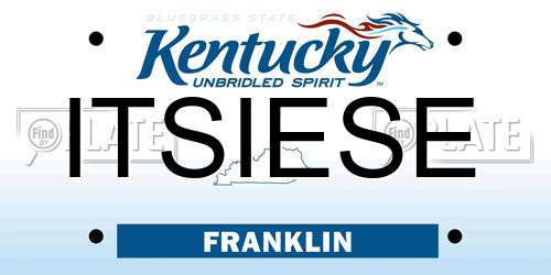 ITSIESE Kentucky License Plate