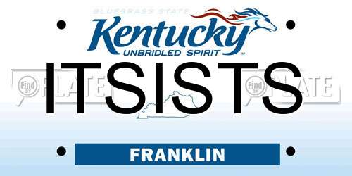 ITSISTS Kentucky License Plate