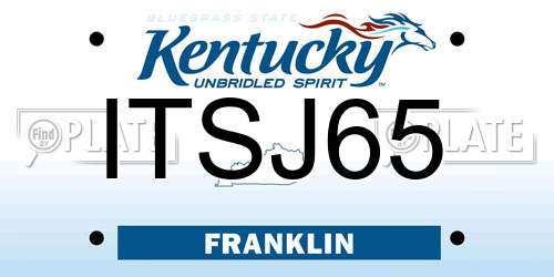 ITSJ65 Kentucky License Plate