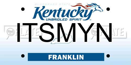 ITSMYN Kentucky License Plate