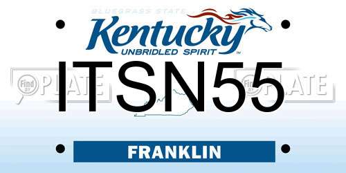 ITSN55 Kentucky License Plate