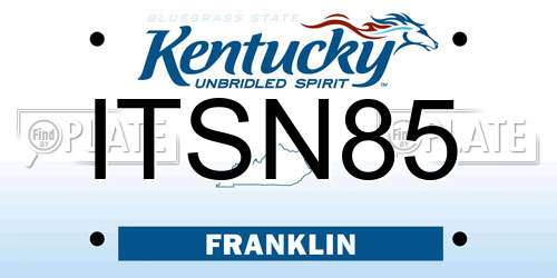 ITSN85 Kentucky License Plate