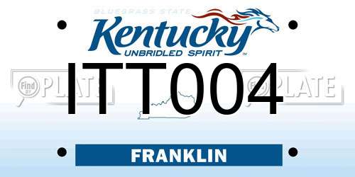 ITT004 Kentucky License Plate
