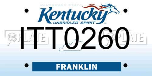 ITT0260 Kentucky License Plate
