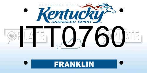 ITT0760 Kentucky License Plate