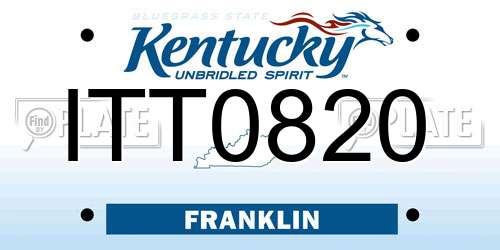 ITT0820 Kentucky License Plate