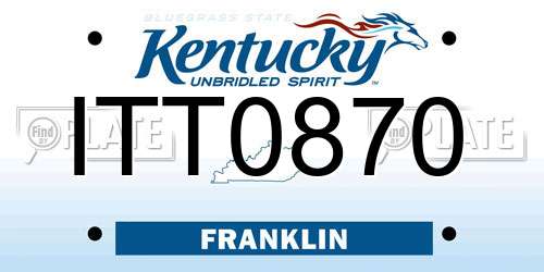 ITT0870 Kentucky License Plate
