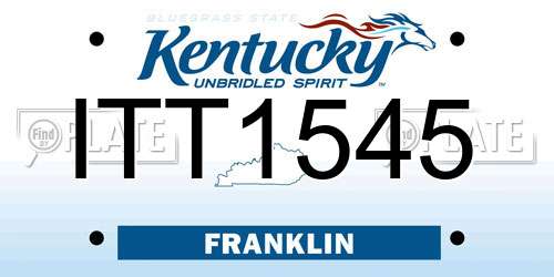 ITT1545 Kentucky License Plate