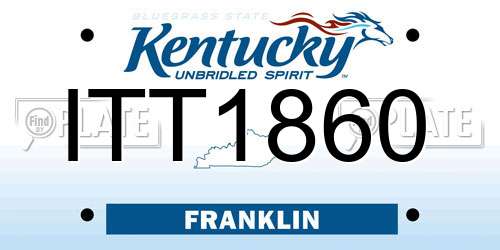 ITT1860 Kentucky License Plate