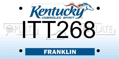 ITT268 Kentucky License Plate