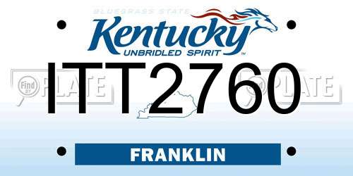 ITT2760 Kentucky License Plate