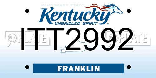 ITT2992 Kentucky License Plate