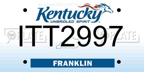 ITT2997 Kentucky License Plate