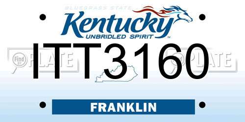 ITT3160 Kentucky License Plate