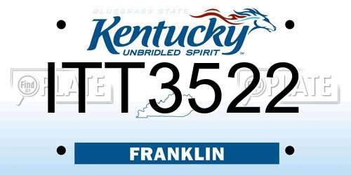 ITT3522 Kentucky License Plate