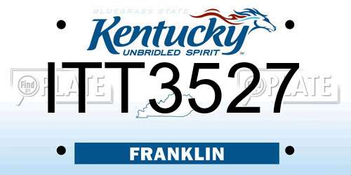 ITT3527 Kentucky License Plate