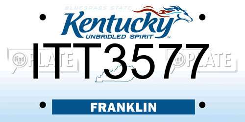 ITT3577 Kentucky License Plate