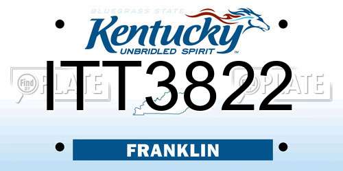 ITT3822 Kentucky License Plate