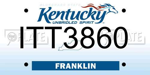 ITT3860 Kentucky License Plate