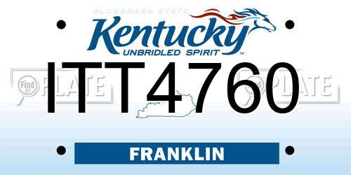 ITT4760 Kentucky License Plate