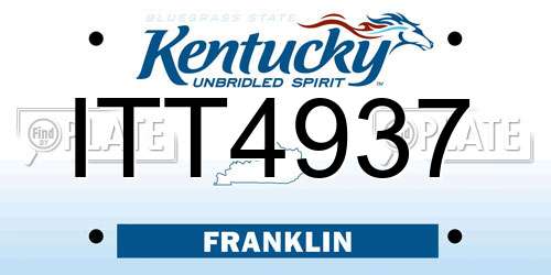 ITT4937 Kentucky License Plate