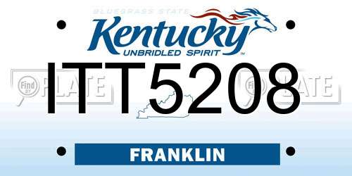 ITT5208 Kentucky License Plate
