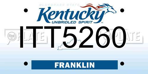 ITT5260 Kentucky License Plate