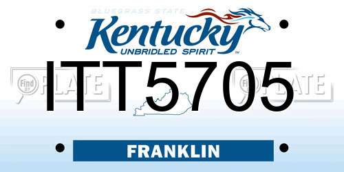 ITT5705 Kentucky License Plate