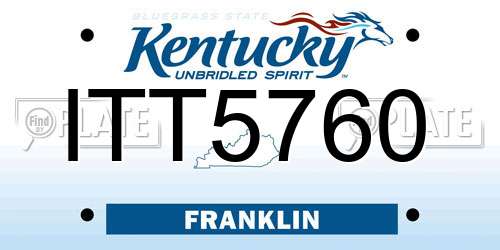 ITT5760 Kentucky License Plate