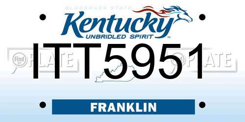 ITT5951 Kentucky License Plate