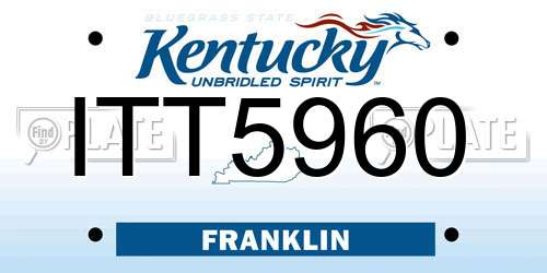 ITT5960 Kentucky License Plate