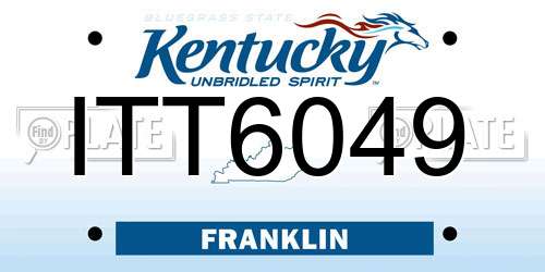 ITT6049 Kentucky License Plate