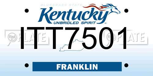 ITT7501 Kentucky License Plate