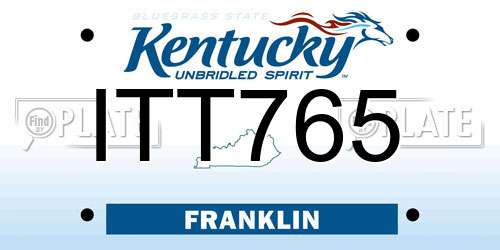 ITT765 Kentucky License Plate