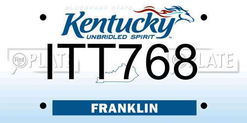 ITT768 Kentucky License Plate