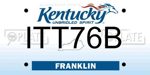 ITT76B Kentucky License Plate