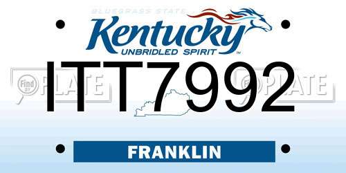 ITT7992 Kentucky License Plate