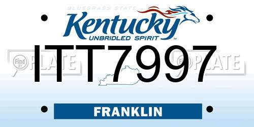 ITT7997 Kentucky License Plate