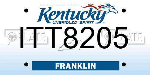 ITT8205 Kentucky License Plate