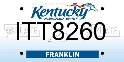 ITT8260 Kentucky License Plate