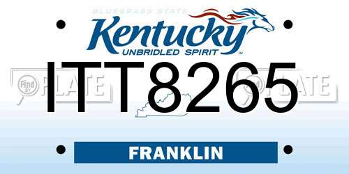 ITT8265 Kentucky License Plate