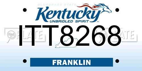 ITT8268 Kentucky License Plate