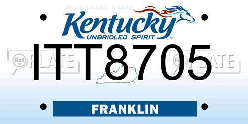 ITT8705 Kentucky License Plate