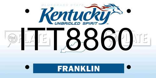ITT8860 Kentucky License Plate
