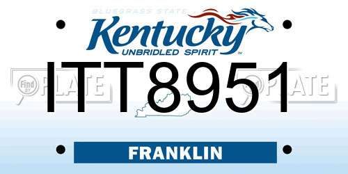 ITT8951 Kentucky License Plate