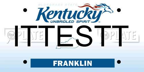 ITTESTT Kentucky License Plate