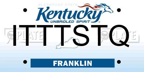 ITTTSTQ Kentucky License Plate