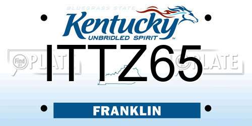 ITTZ65 Kentucky License Plate