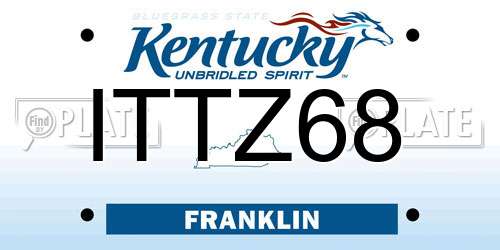ITTZ68 Kentucky License Plate